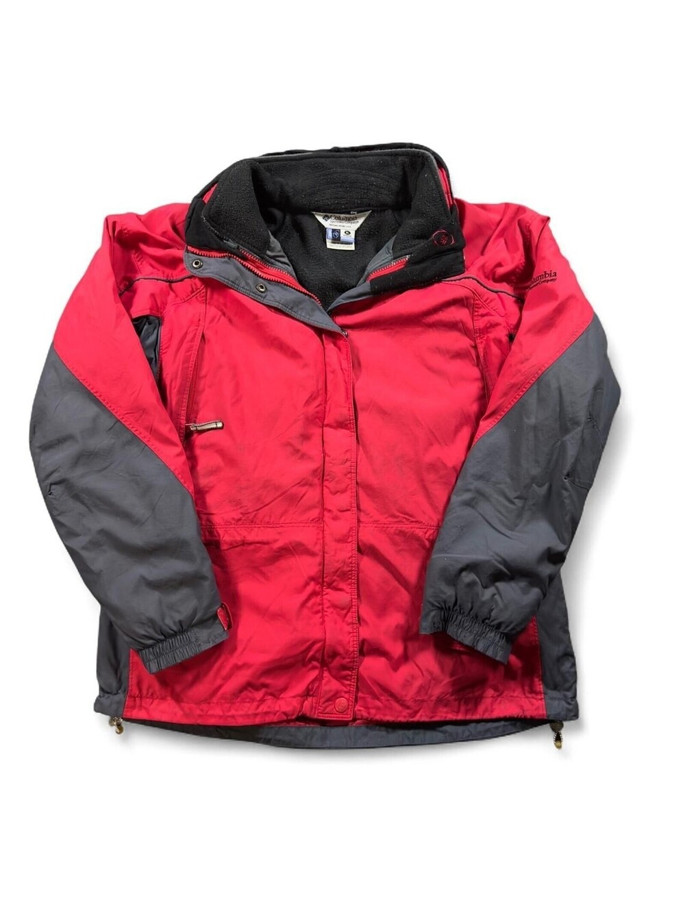 Columbia Core Interchange Jacket Womens XL Red Gray